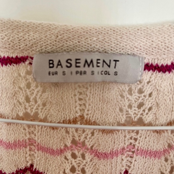 Basement Cropped Crochet Striped Sweater Vest - Picture 2 of 6